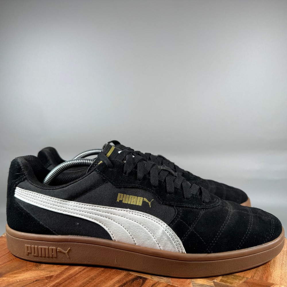 Puma Astro Kick Mens Black White Gum Suede Sneakers 369115-06 Size 11